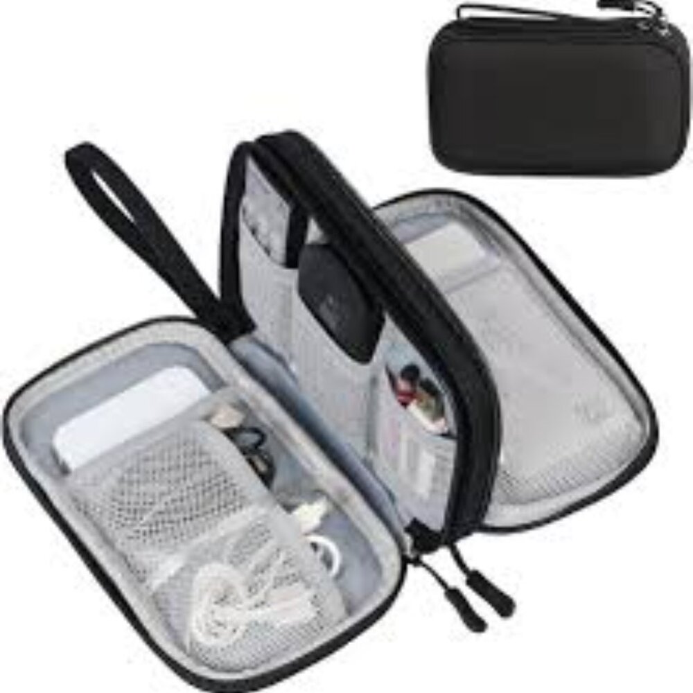 Electronic Cable Travel Carry Case Organizer Black Waterproof